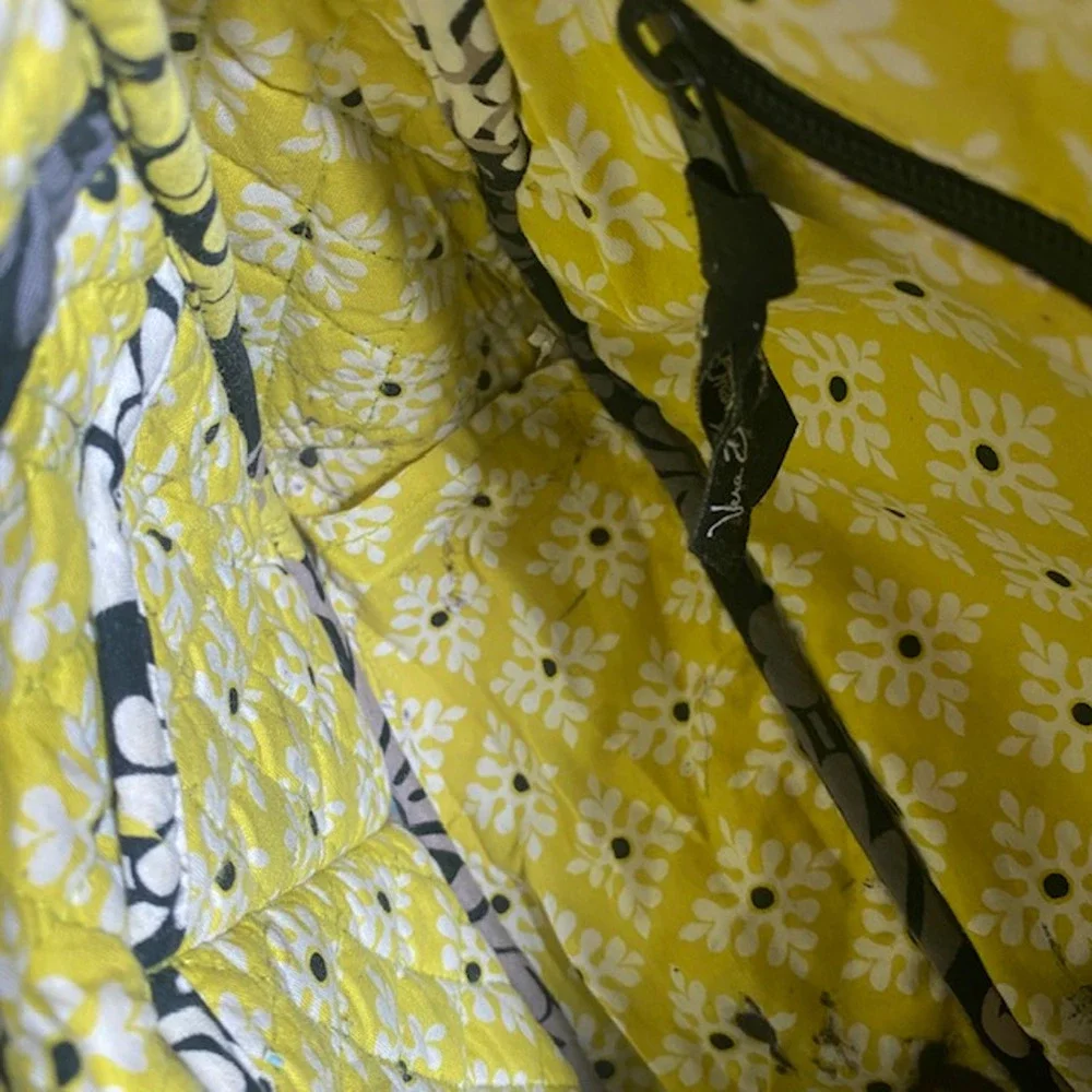 Vera Bradley Women’s Yellow Floral Quilted Shoulder Bag Purse